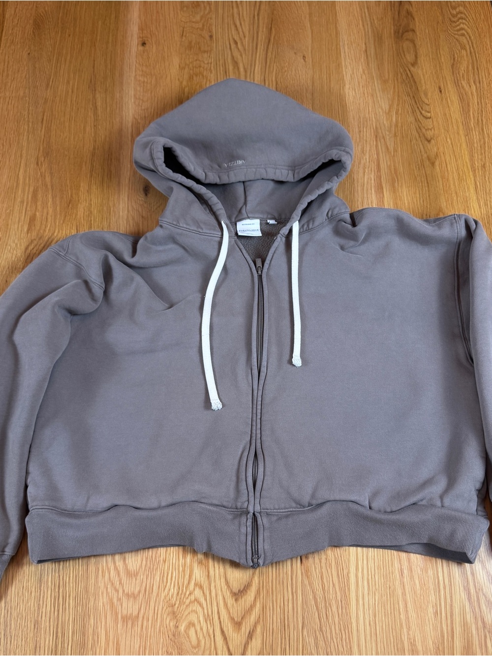 Aritzia Cozy Sweatfleece Boyfriend Contrast Zip-Up XL